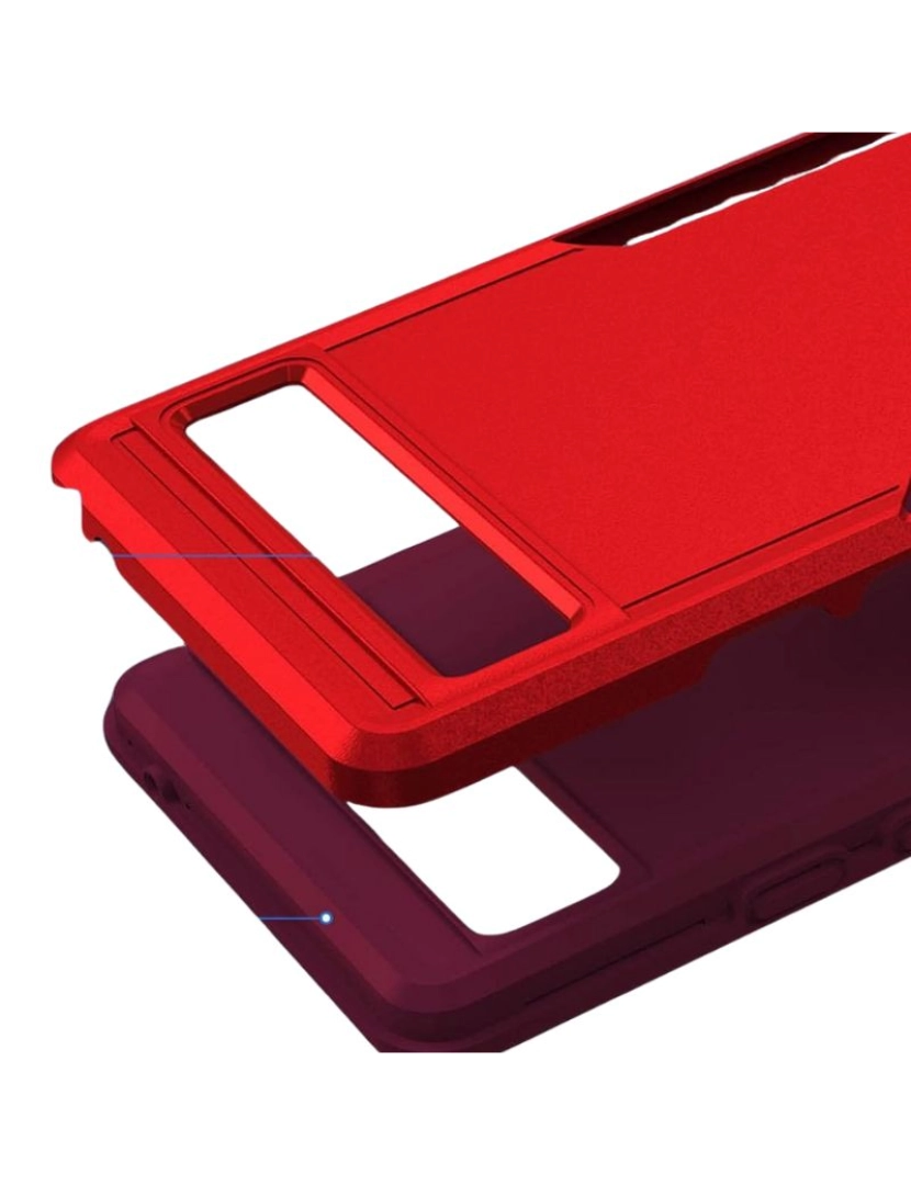 imagem de Capa com camada dupla para Google Pixel 6 Vermelho3