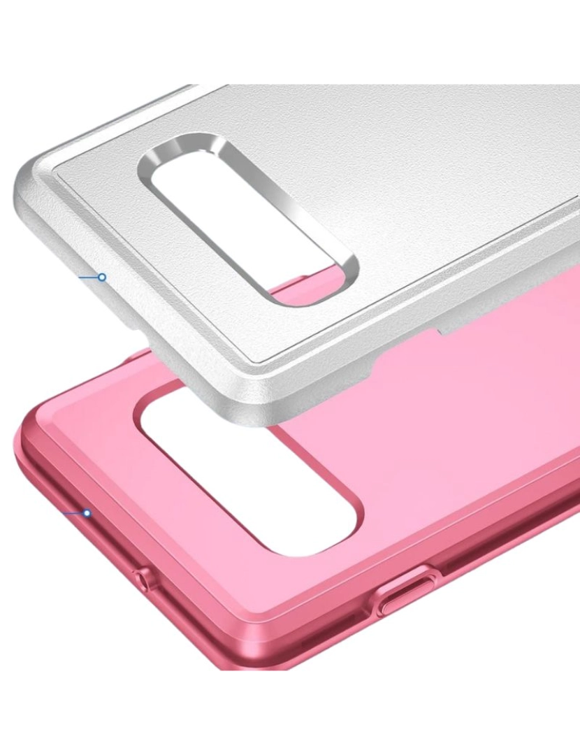 imagem de Capa com camada dupla para Google Pixel 6A Branco e Rosa3