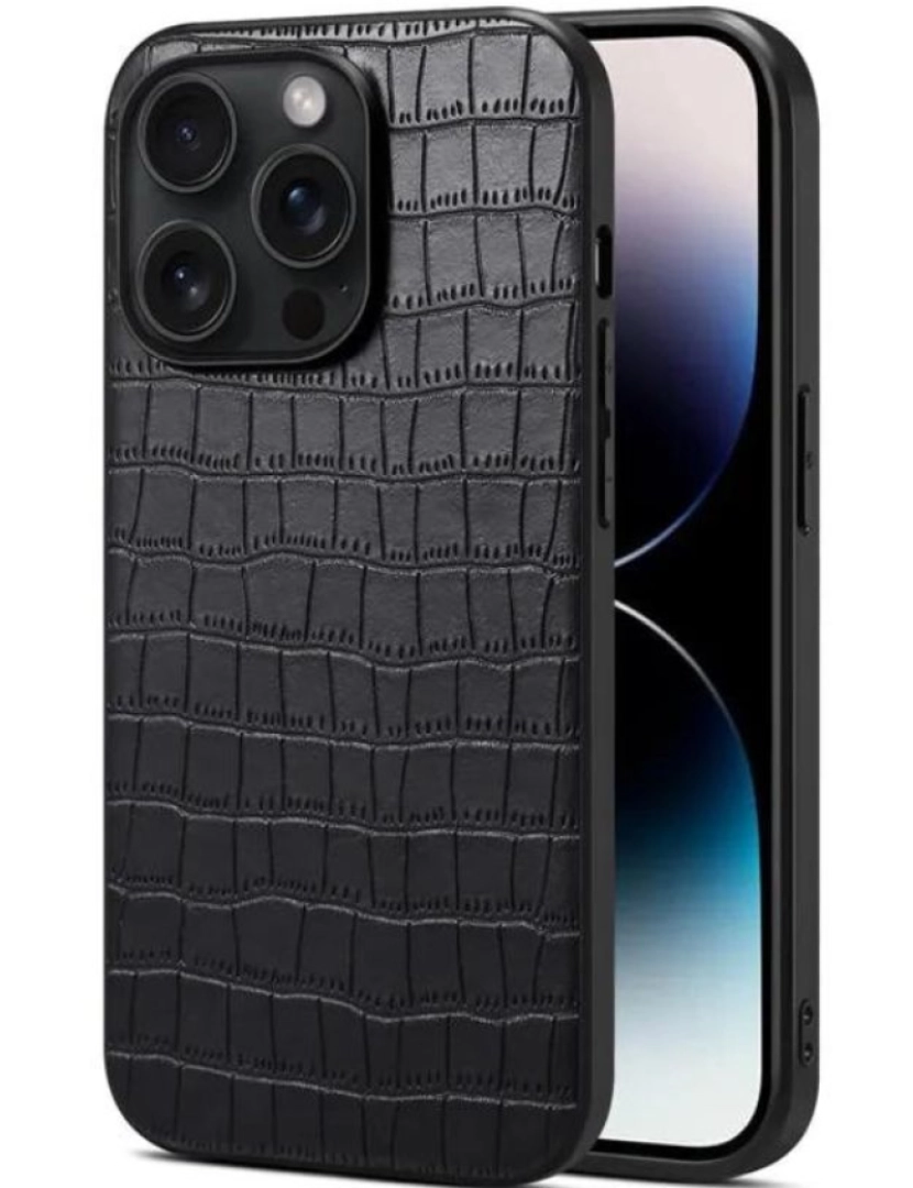 Antiimpacto! - Capa com textura em crocodilo para Iphone 7 Plus Preto