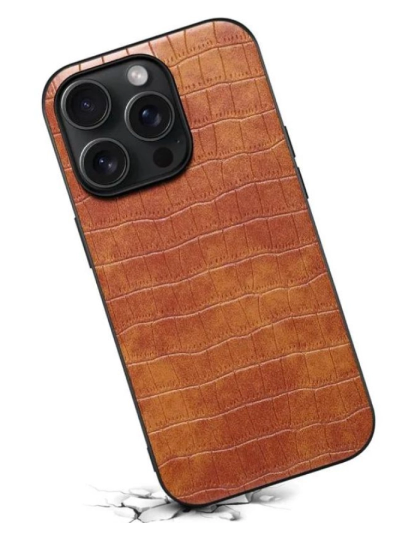 imagem de Capa com textura em crocodilo para Iphone 8 Castanho2