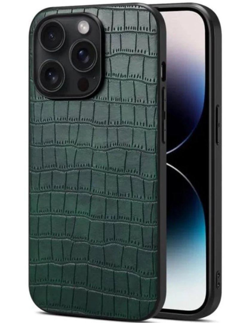 Antiimpacto! - Capa com textura em crocodilo para Iphone 8 Verde