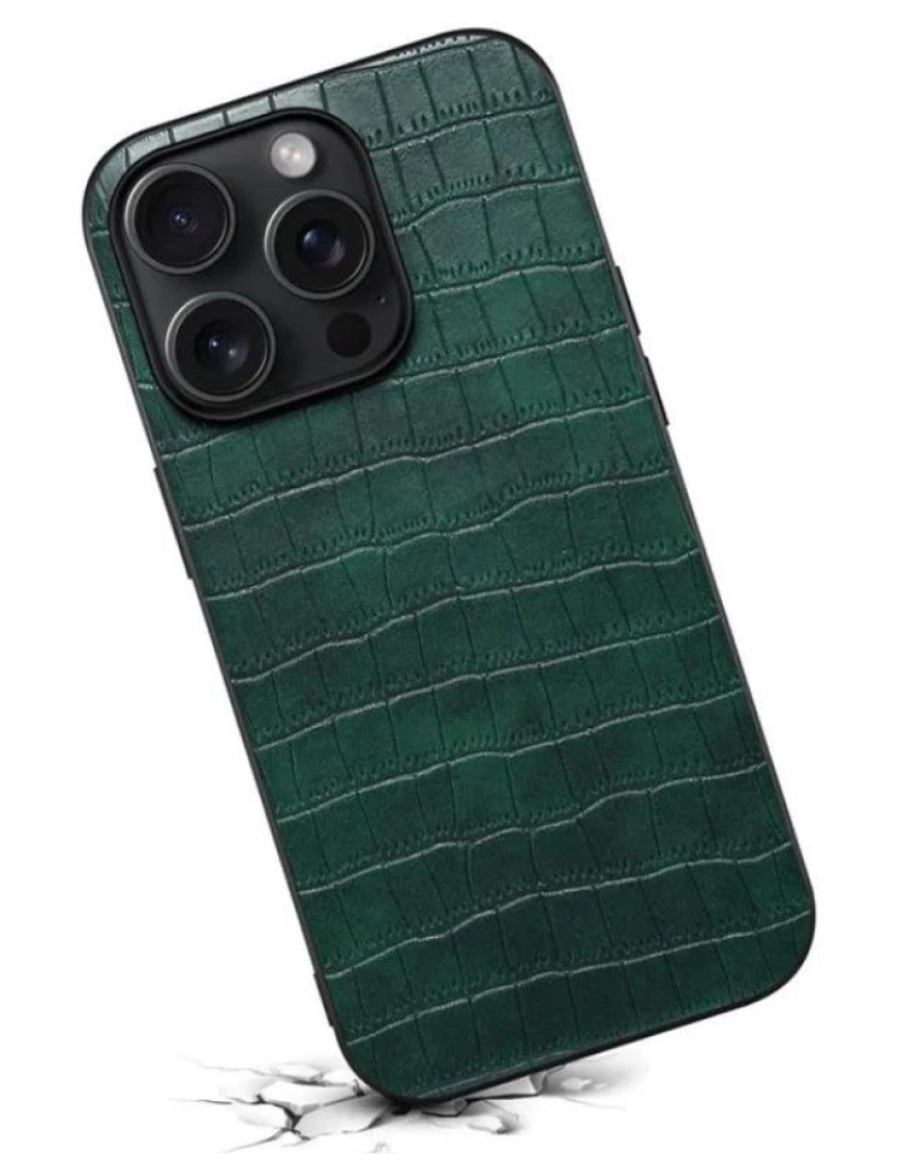 imagem de Capa com textura em crocodilo para Iphone 11 Verde2