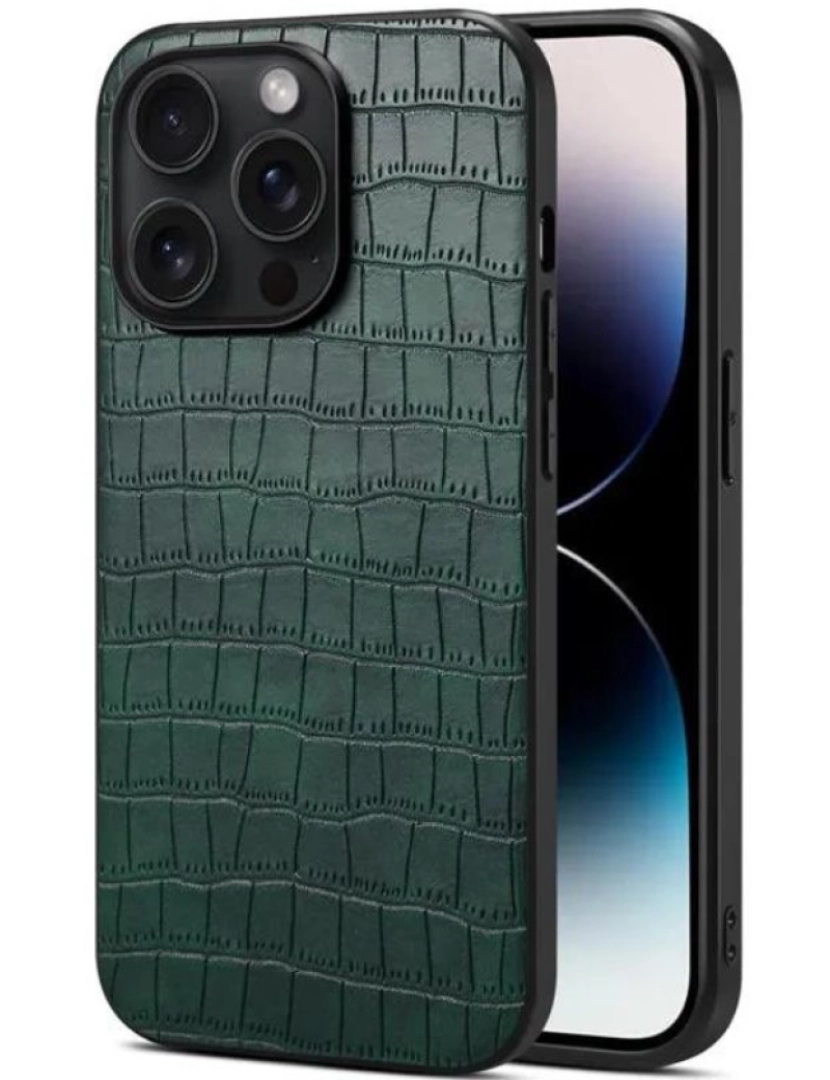 Antiimpacto! - Capa com textura em crocodilo para Iphone 12 pro Max Verde