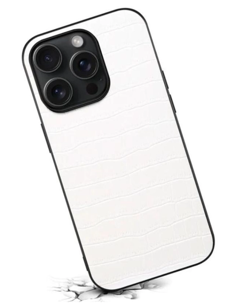 imagem de Capa com textura em crocodilo para Iphone 8 Branco2