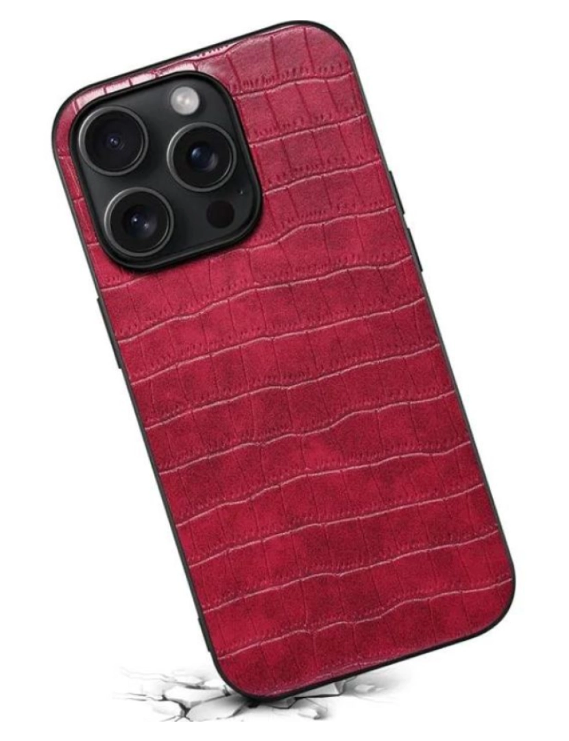 imagem de Capa com textura em crocodilo para Iphone 8 Plus Vermelho2