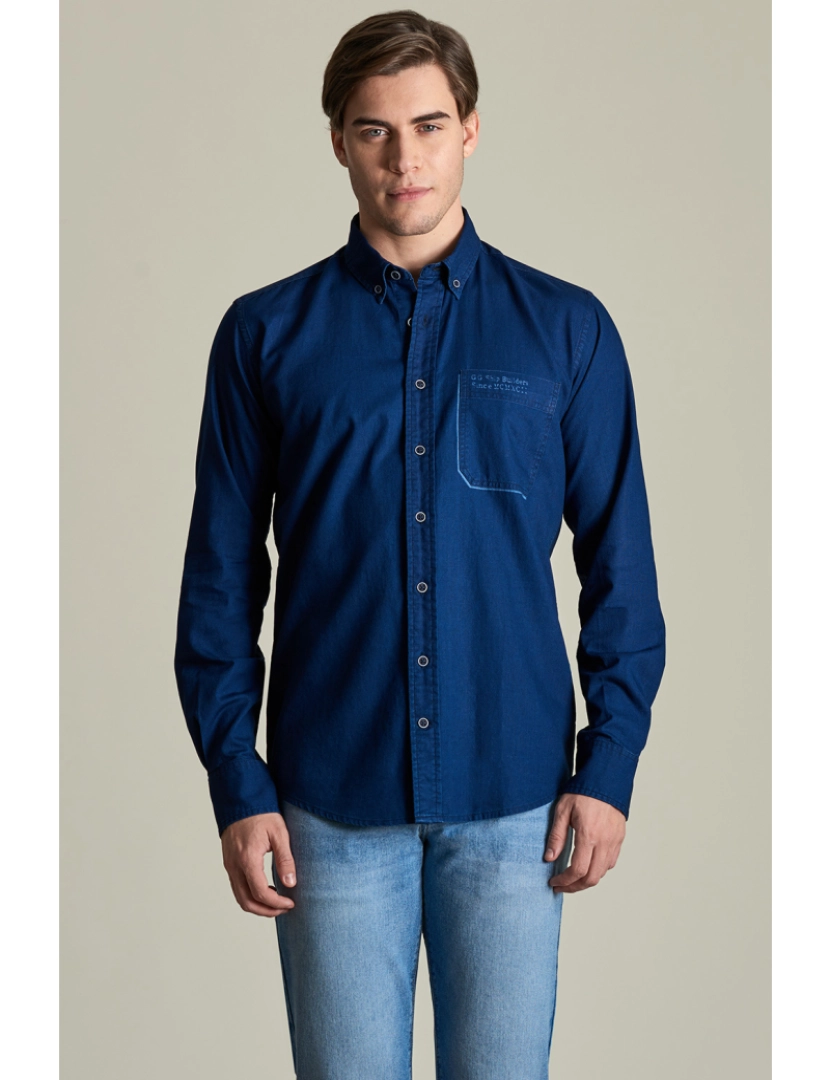 Giovanni Galli - Camisa Desportiva Cintada Azul Marinho