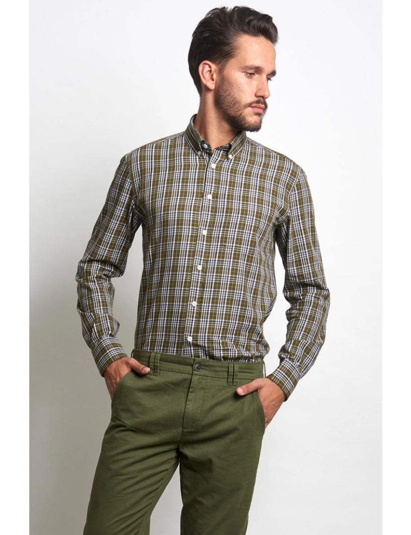 Giovanni Galli - Camisa Desportiva Cintada Verde Seco