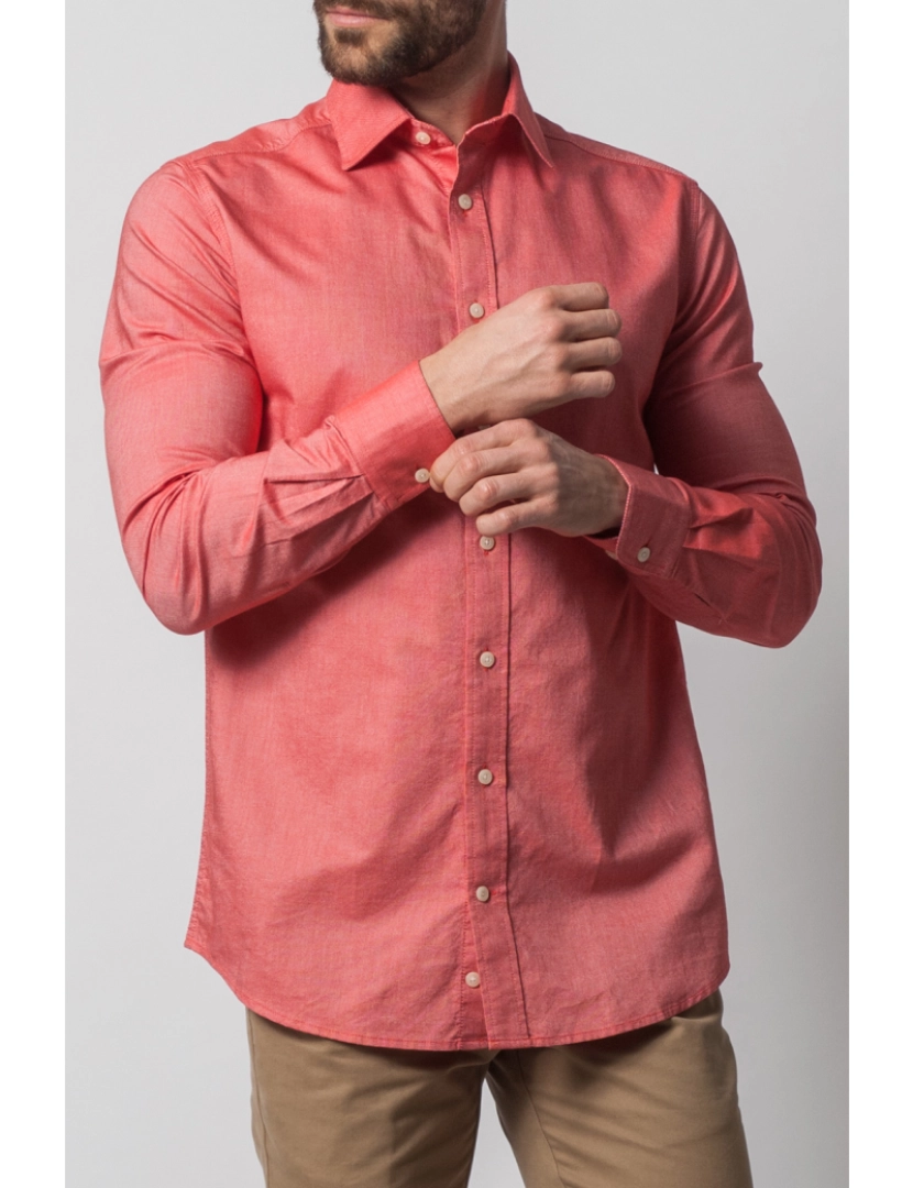 Giovanni Galli - Camisa Oxford Cintada Coral