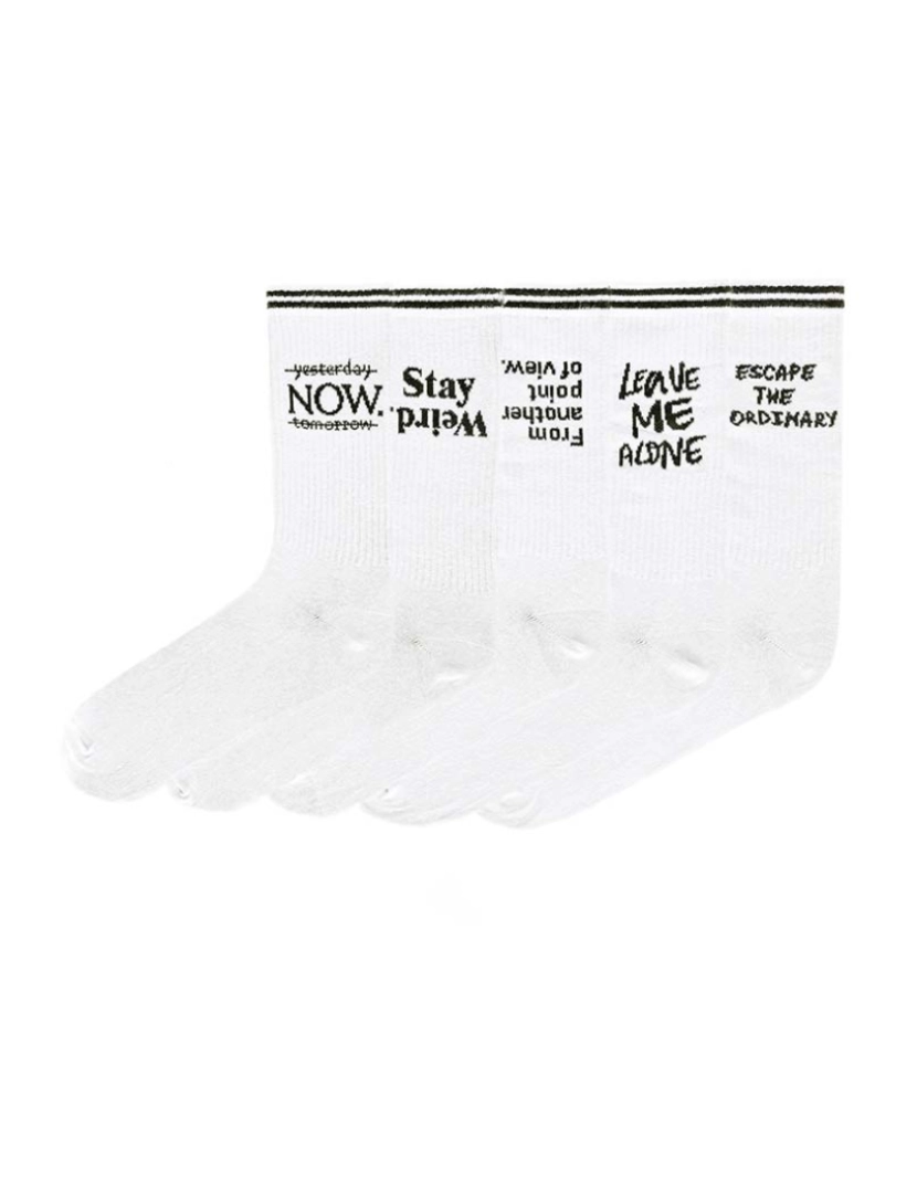 Funky Steps - Pack 5 Meias Senhora Branco