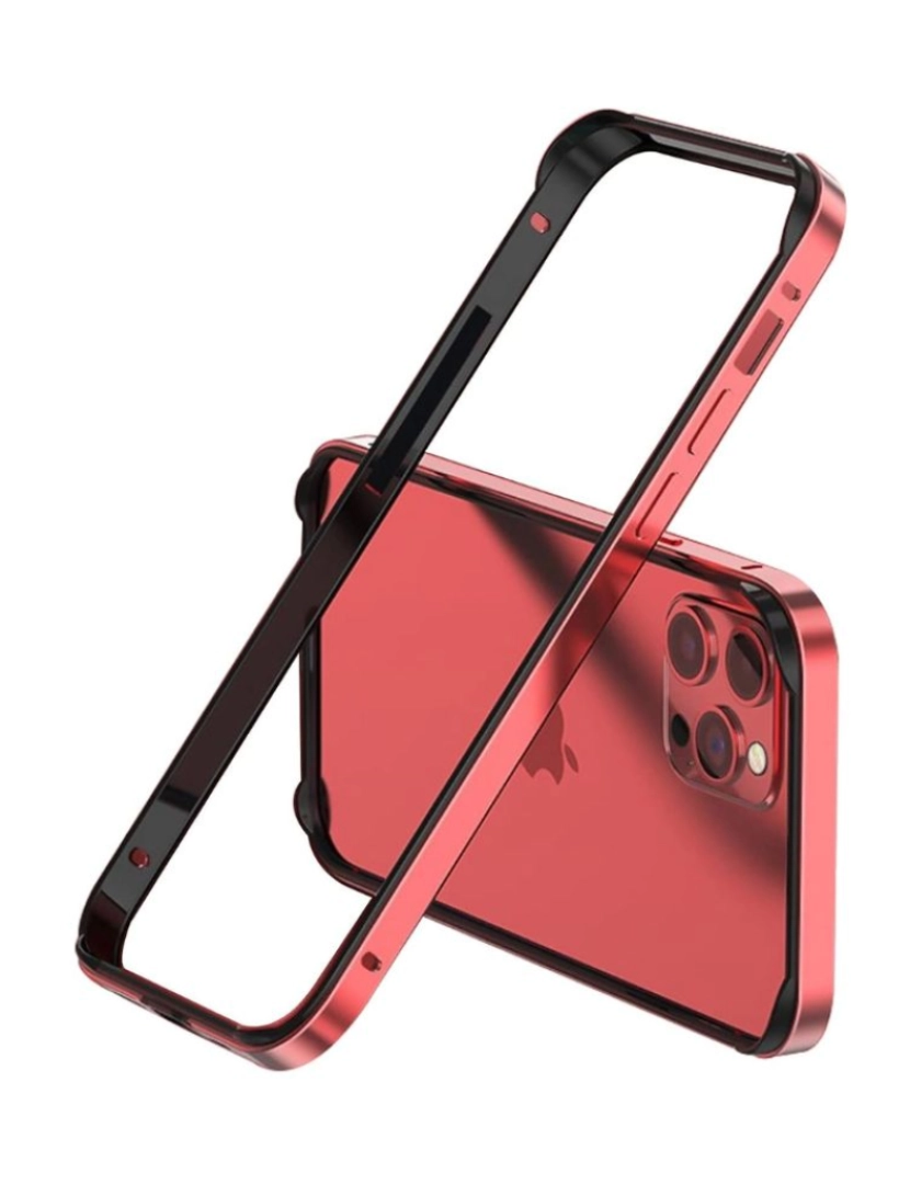 Antiimpacto! - capa Bumper Liga de alumínio dual para Iphone 11 Vermelho e preto