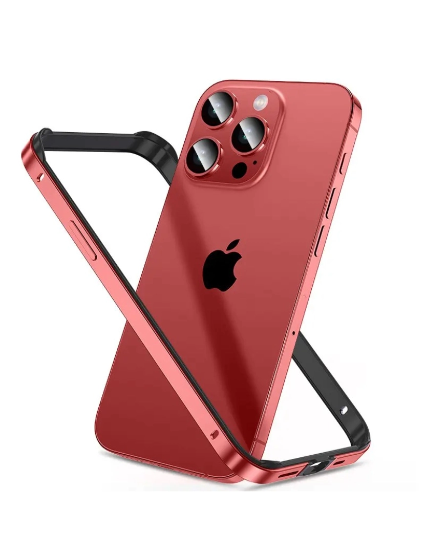 imagem de capa Bumper Liga de alumínio dual para Iphone 11 Vermelho e preto3