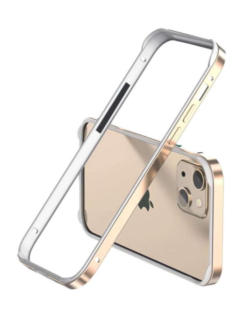 Antiimpacto! - capa Bumper Liga de alumínio dual para Iphone 11 Dourado e branco