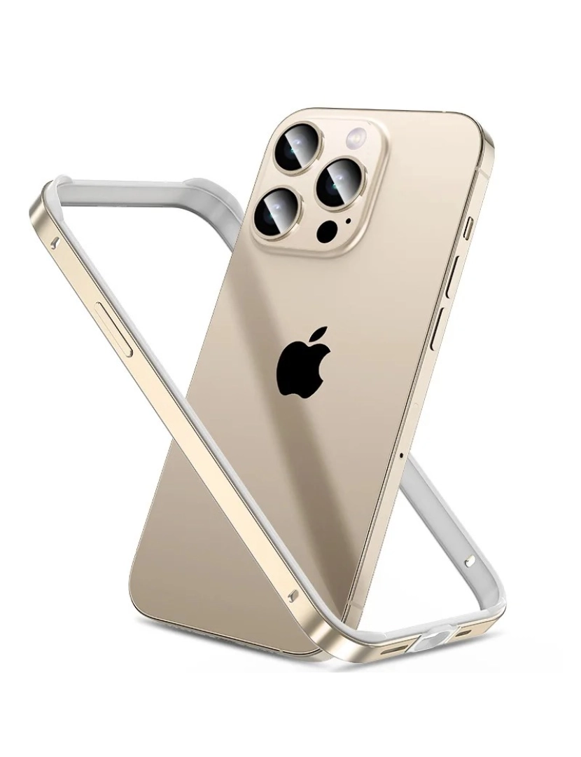 imagem de capa Bumper Liga de alumínio dual para Iphone 11 Dourado e branco3