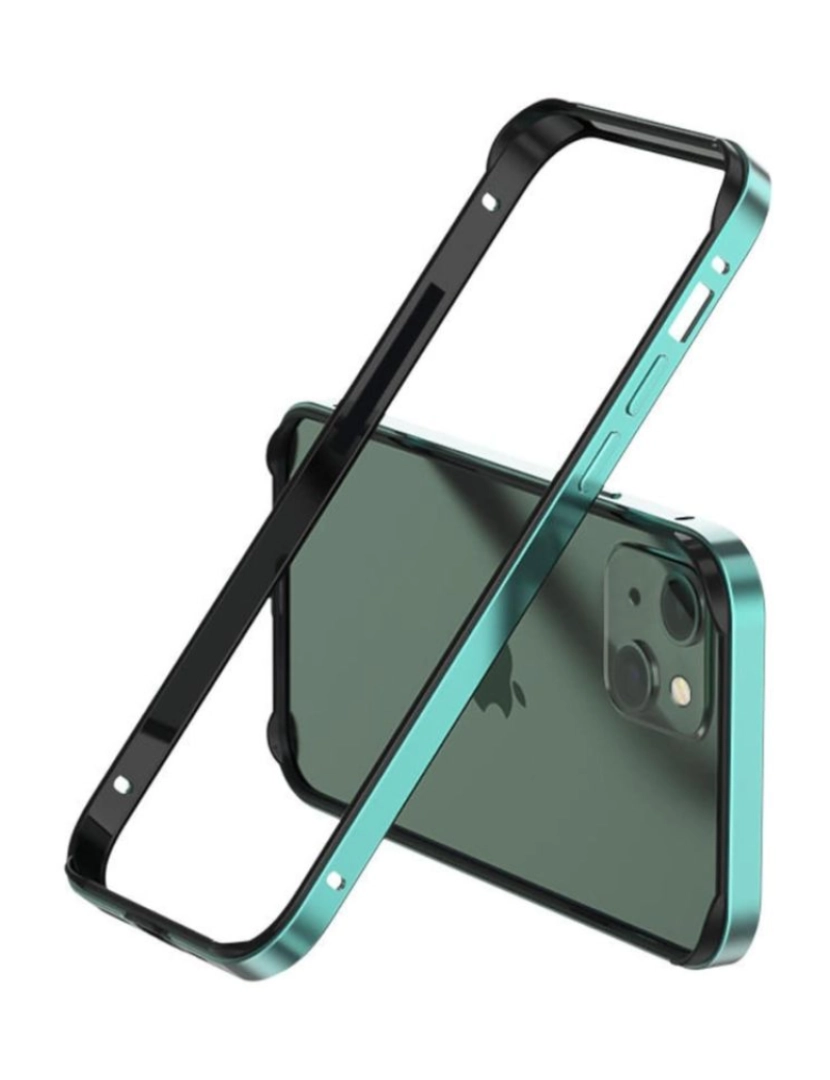 Antiimpacto! - capa Bumper Liga de alumínio dual para Iphone 11 Verde e Preto