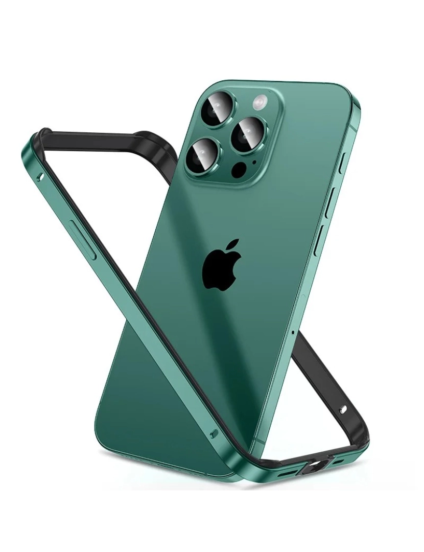 imagem de capa Bumper Liga de alumínio dual para Iphone 11 Verde e Preto3