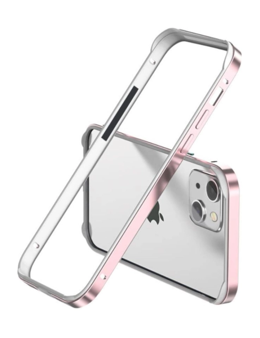 Antiimpacto! - capa Bumper Liga de alumínio dual para Iphone 11 Rosa e Branco