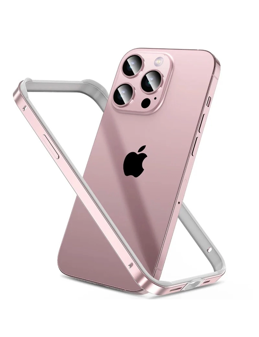 imagem de capa Bumper Liga de alumínio dual para Iphone 11 Rosa e Branco3