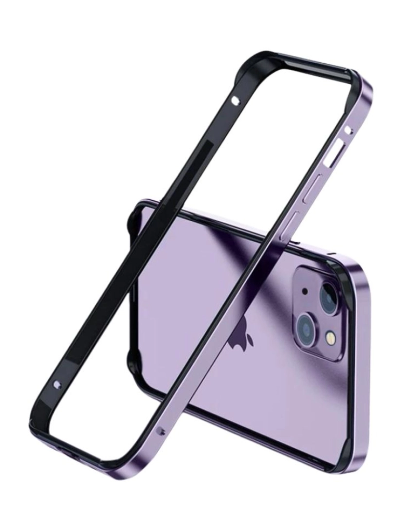 Antiimpacto! - capa Bumper Liga de alumínio dual para Iphone 12 Roxo e preto