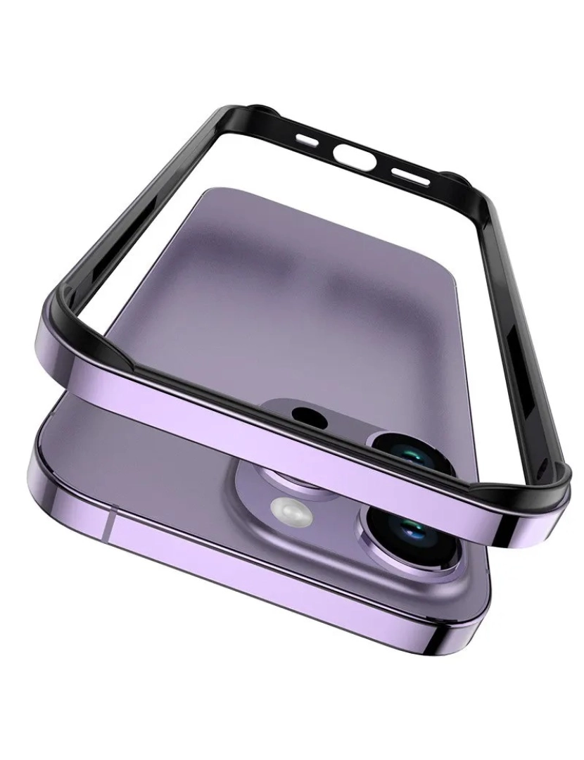 imagem de capa Bumper Liga de alumínio dual para Iphone 12 pro Max Roxo e preto2