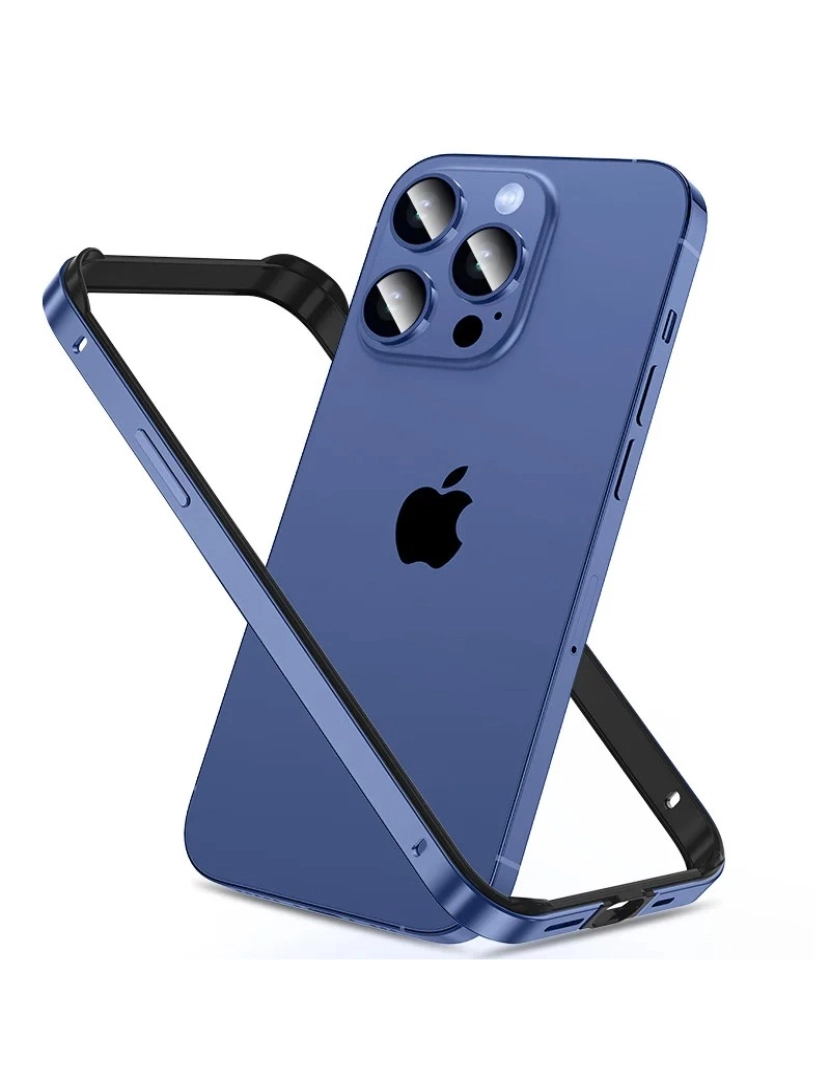 imagem de capa Bumper Liga de alumínio dual para Iphone 11 Azul e preto3