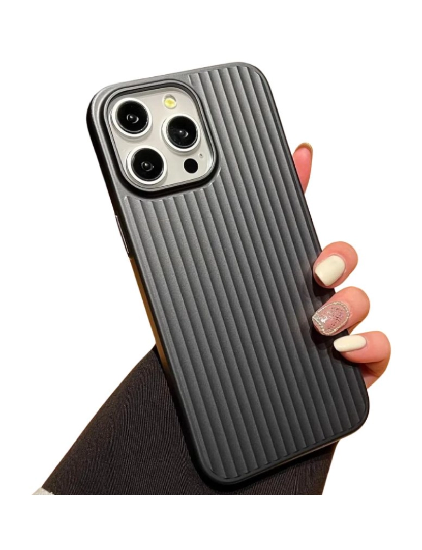 imagem de Capa rigida ondulada wave para Iphone 13 Preto2