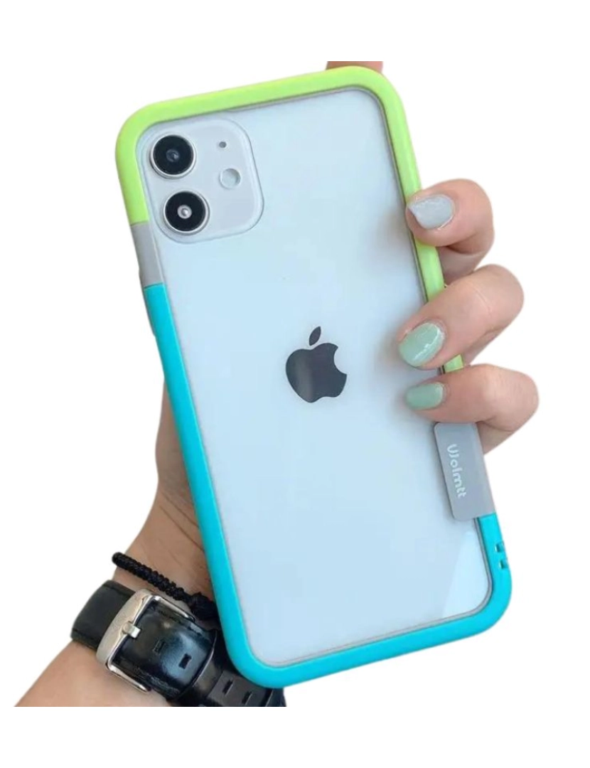 imagem de Bumper para Iphone X Verde e Azul2