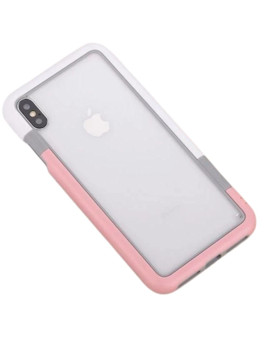 imagem de Bumper para Iphone X Rosa e Branco2