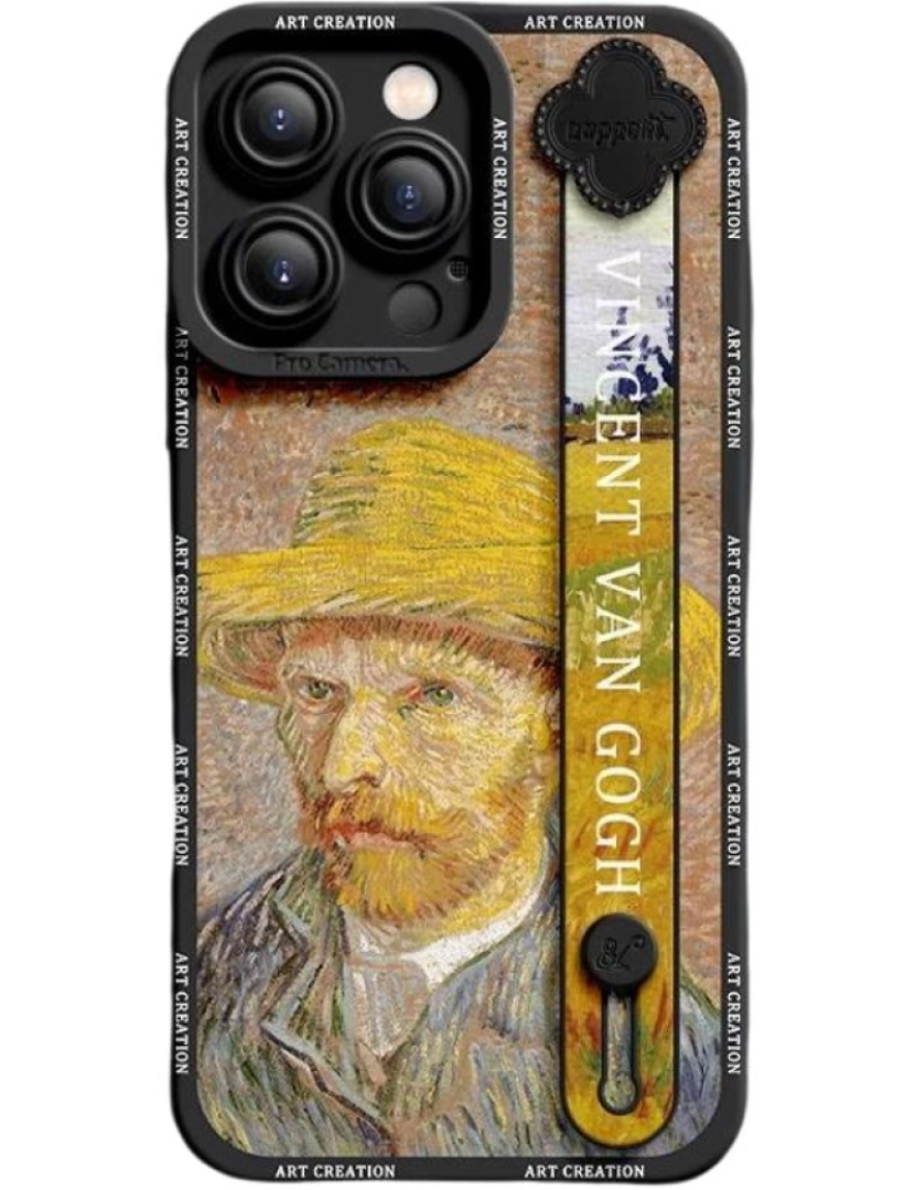 Antiimpacto! - Capa com suporte Van Gogh Autorretrato para Iphone SE 2020 Preto