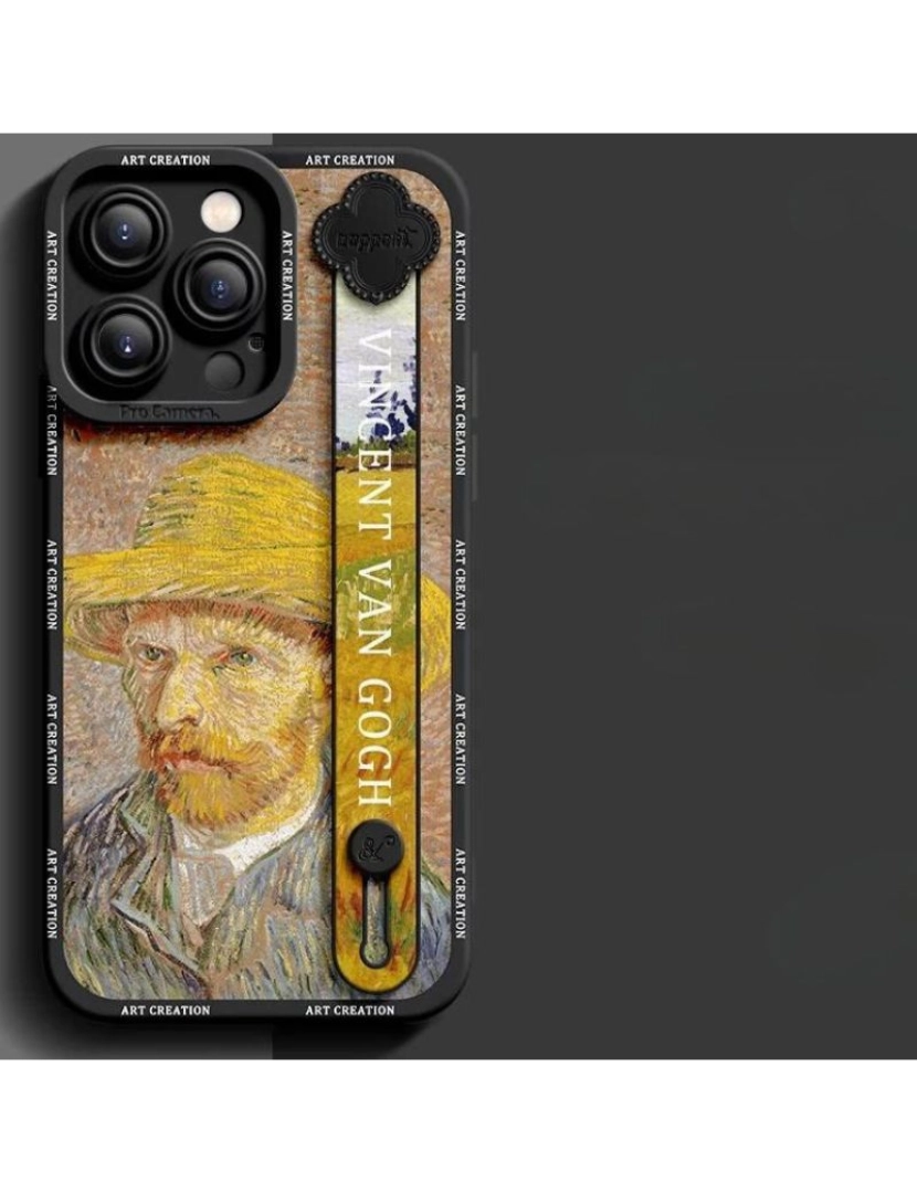 imagem de Capa com suporte Van Gogh Autorretrato para Iphone SE 2020 Preto3