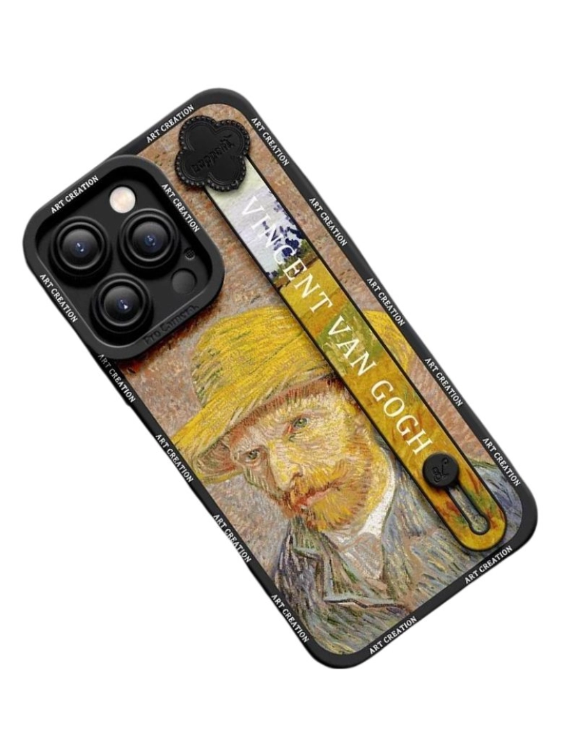 imagem de Capa com suporte Van Gogh Autorretrato para Iphone 12 Mini Preto2