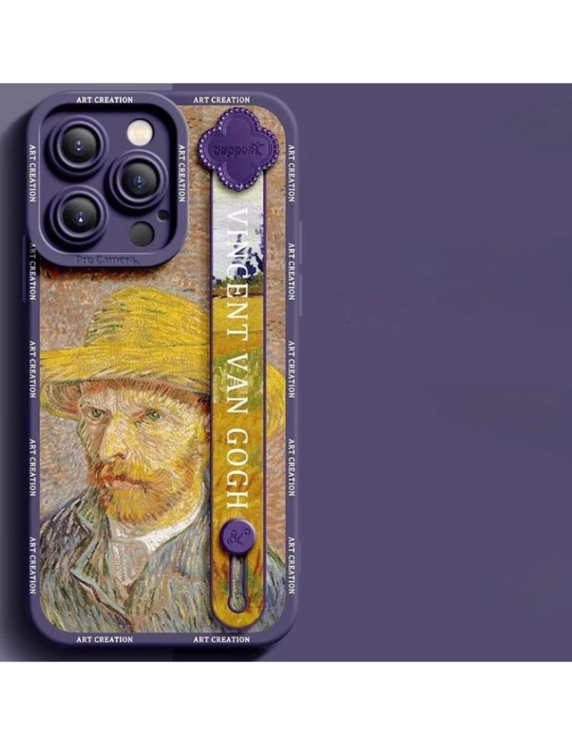 imagem de Capa com suporte Van Gogh Autorretrato para Iphone 8 Roxo3