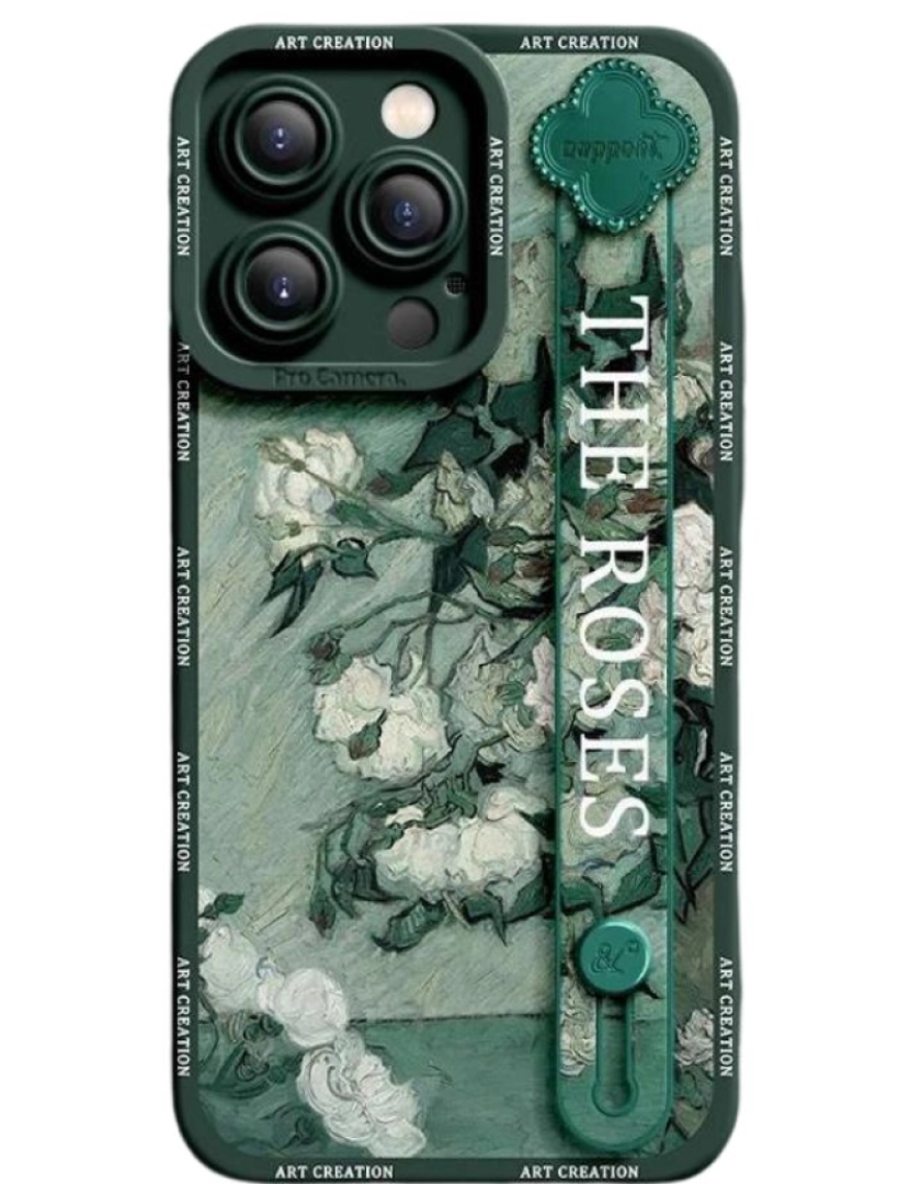 Antiimpacto! - Capa com suporte Van Gogh - Rosas Brancas para Iphone 8