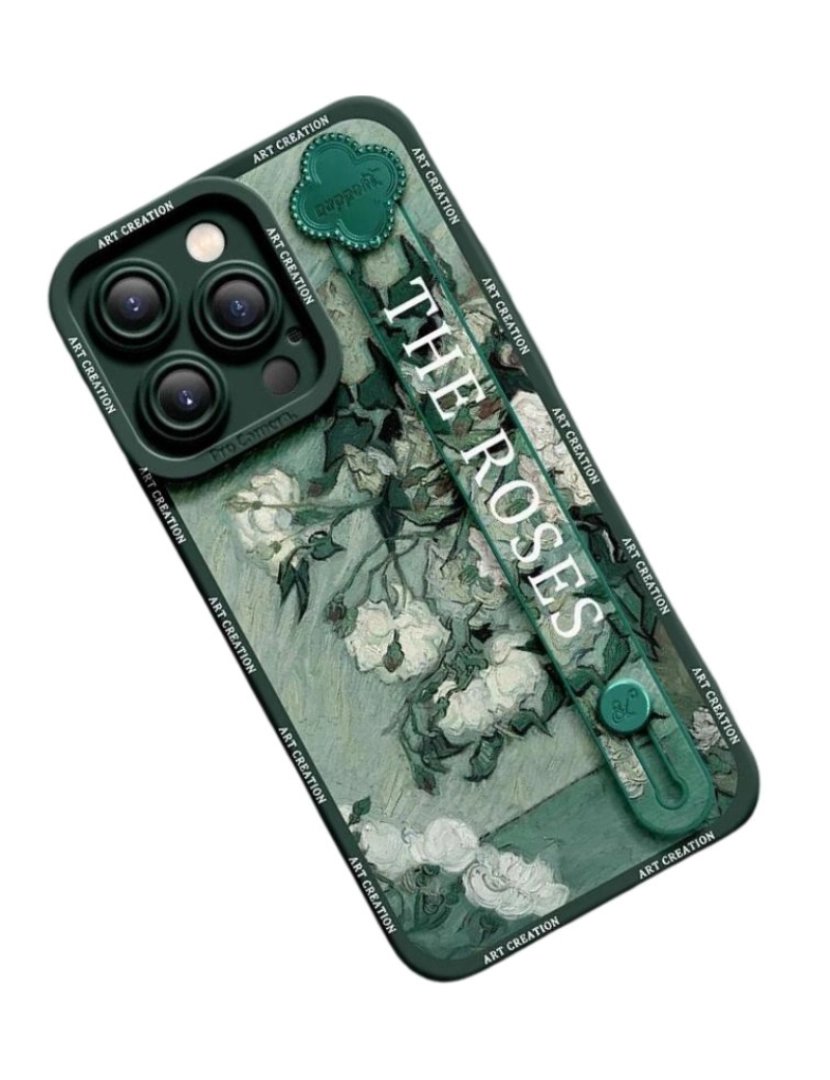 imagem de Capa com suporte Van Gogh - Rosas Brancas para Iphone 82