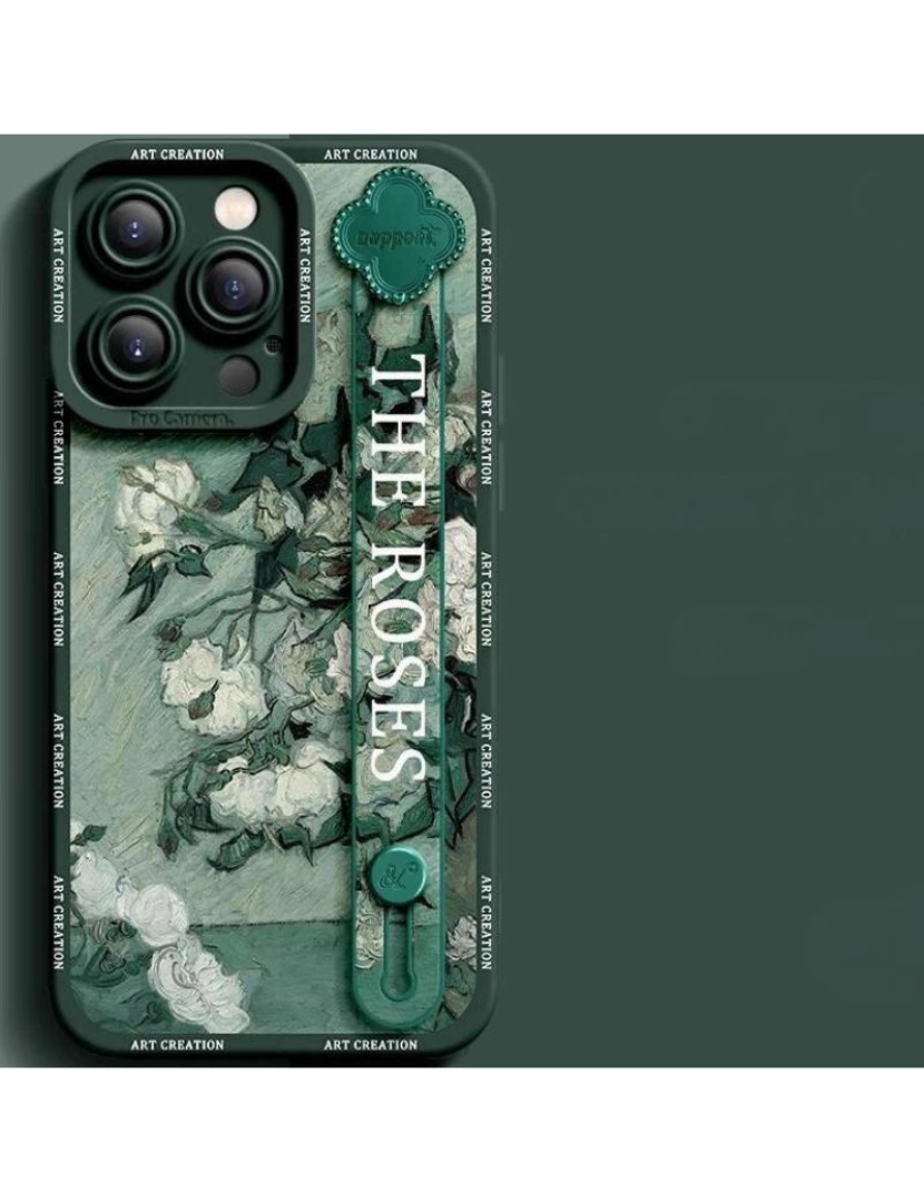 imagem de Capa com suporte Van Gogh - Rosas Brancas para Iphone 83