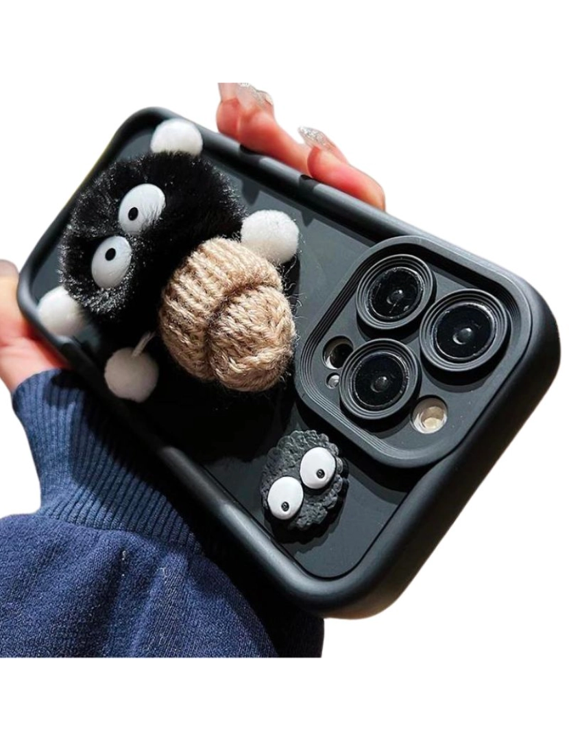 imagem de Capa Peluche 3D para Iphone 7 Preto2