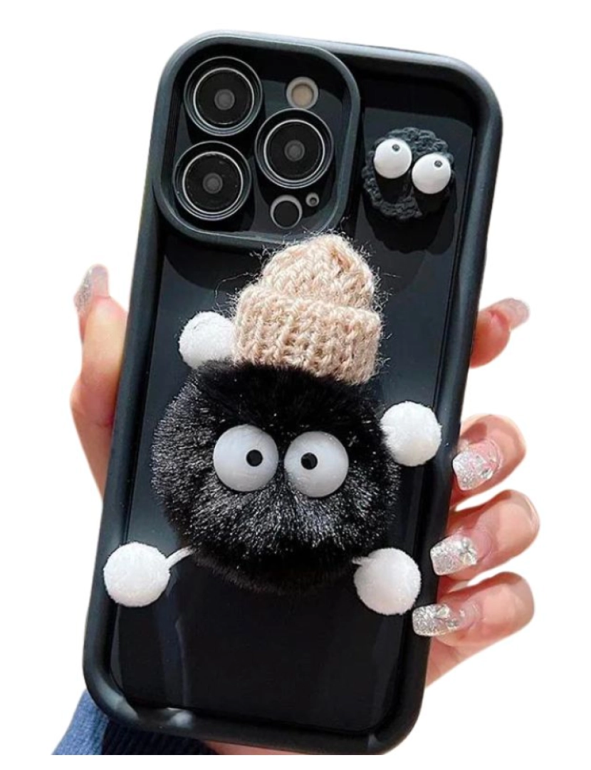 imagem de Capa Peluche 3D para Iphone 8 Plus Preto3