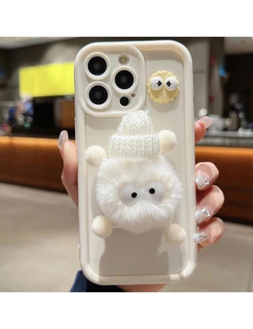 imagem de Capa Peluche 3D para Iphone 8 Branco3