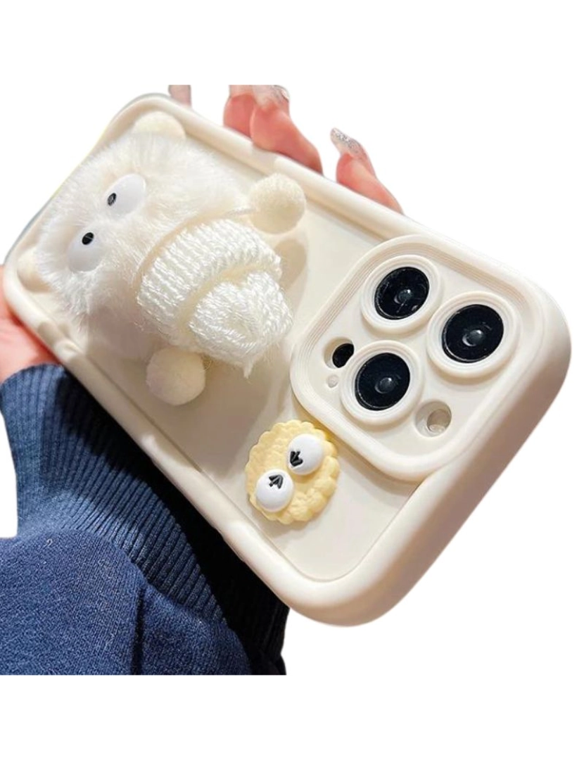 imagem de Capa Peluche 3D para Iphone Xs Max Branco2