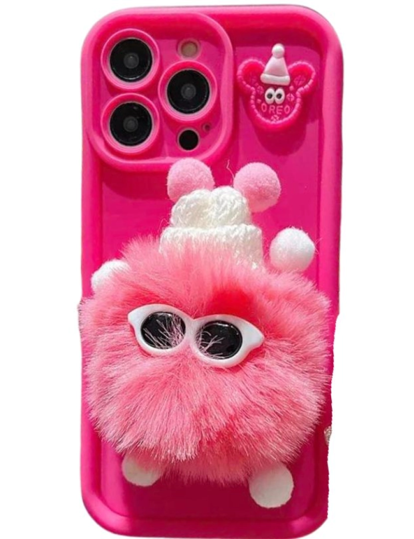 Antiimpacto! - Capa Peluche 3D para Iphone 7 Rosa Escuro