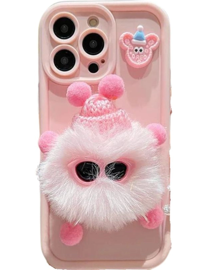 Antiimpacto! - Capa Peluche 3D para Iphone 7 Rosa Claro