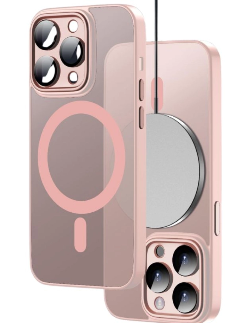 imagem de Capa semitransparente Magsafe para Iphone 11 Pro Rosa3