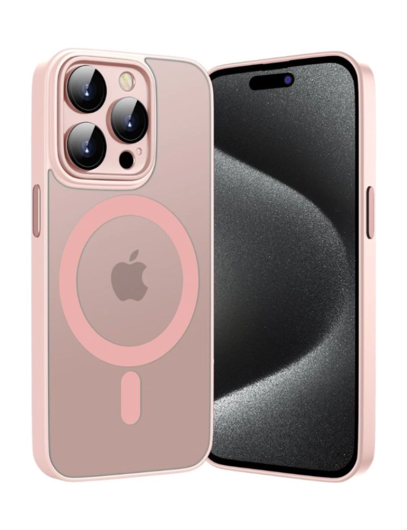 Antiimpacto! - Capa semitransparente Magsafe para Iphone 11 Pro Max Rosa