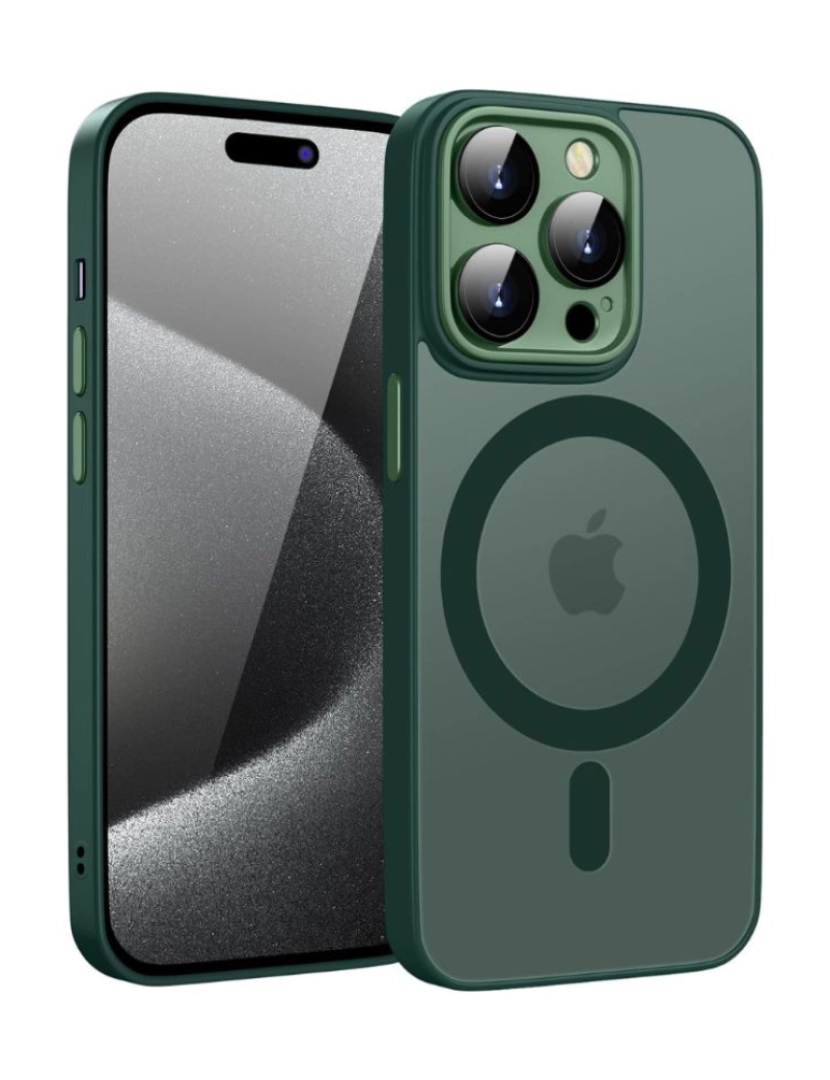 imagem de Capa semitransparente Magsafe para Iphone 11 Pro Verde1