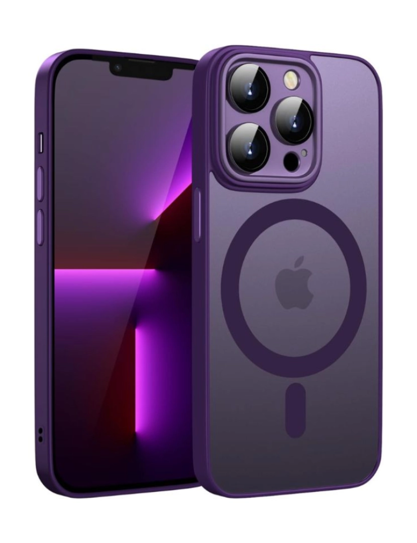 imagem de Capa semitransparente Magsafe para Iphone 11 Roxo1