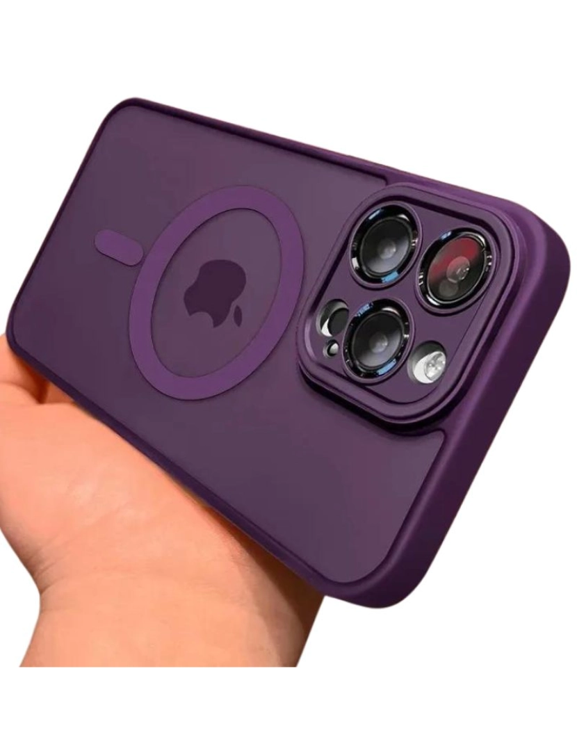 imagem de Capa semitransparente Magsafe para Iphone 11 Roxo2