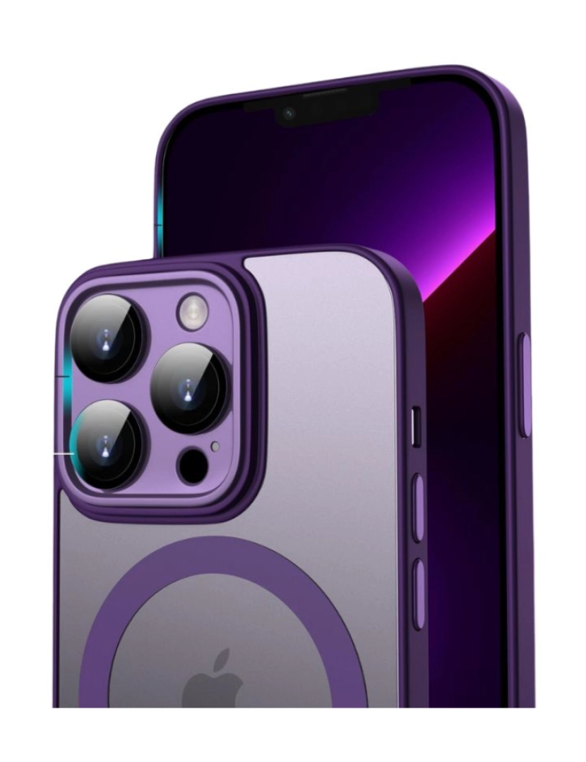 imagem de Capa semitransparente Magsafe para Iphone 11 Roxo3