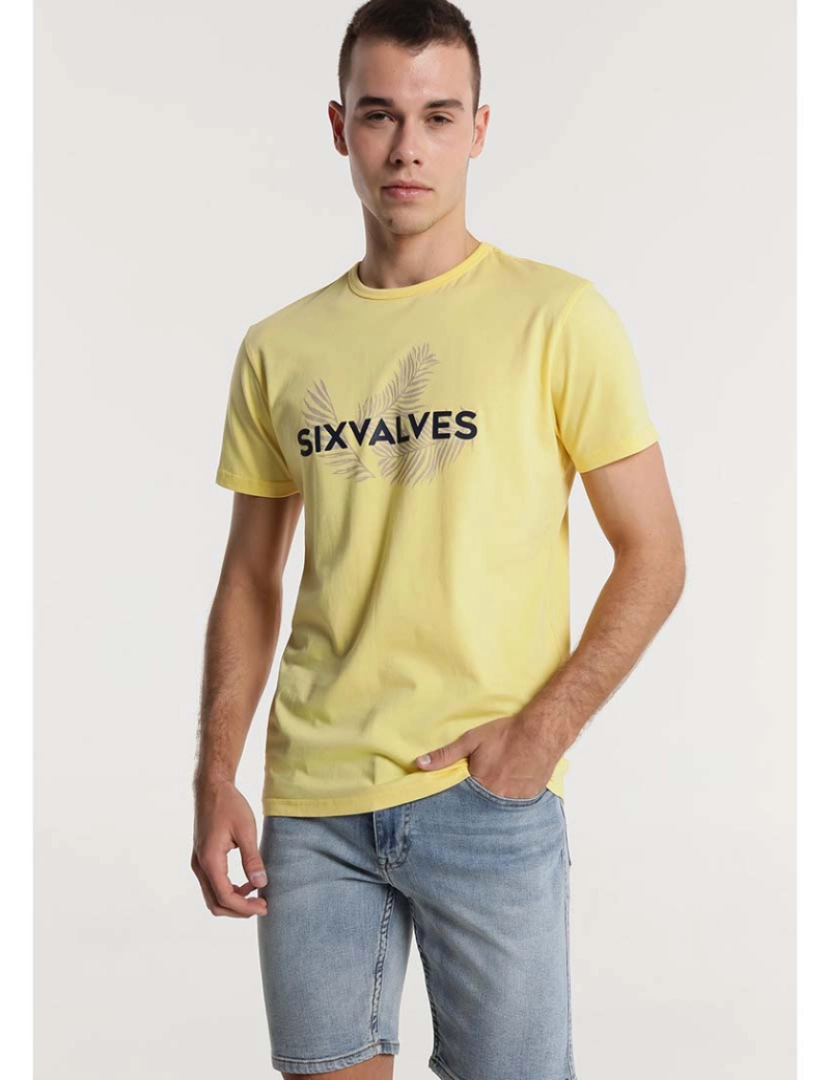 Sixvalves - T-Shirt Homem Amarelo