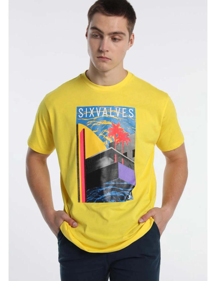 Sixvalves - T-Shirt Homem Amarelo