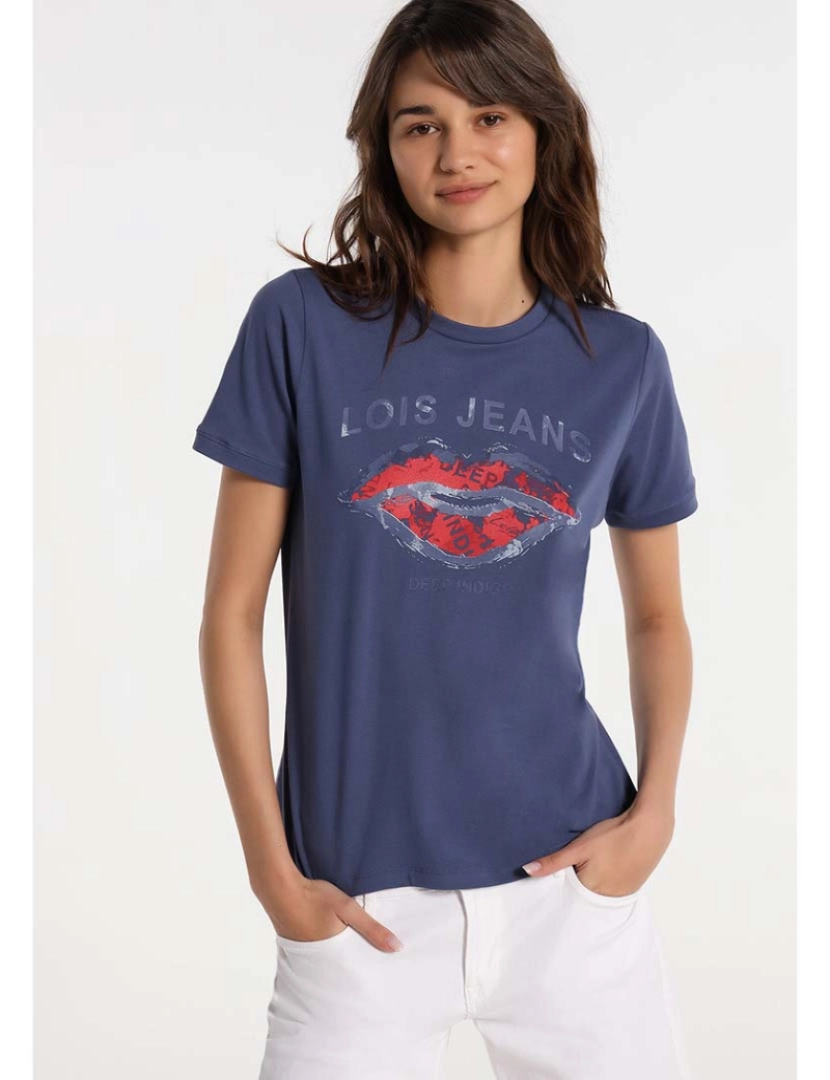 Lois - T-Shirt Senhora Azul