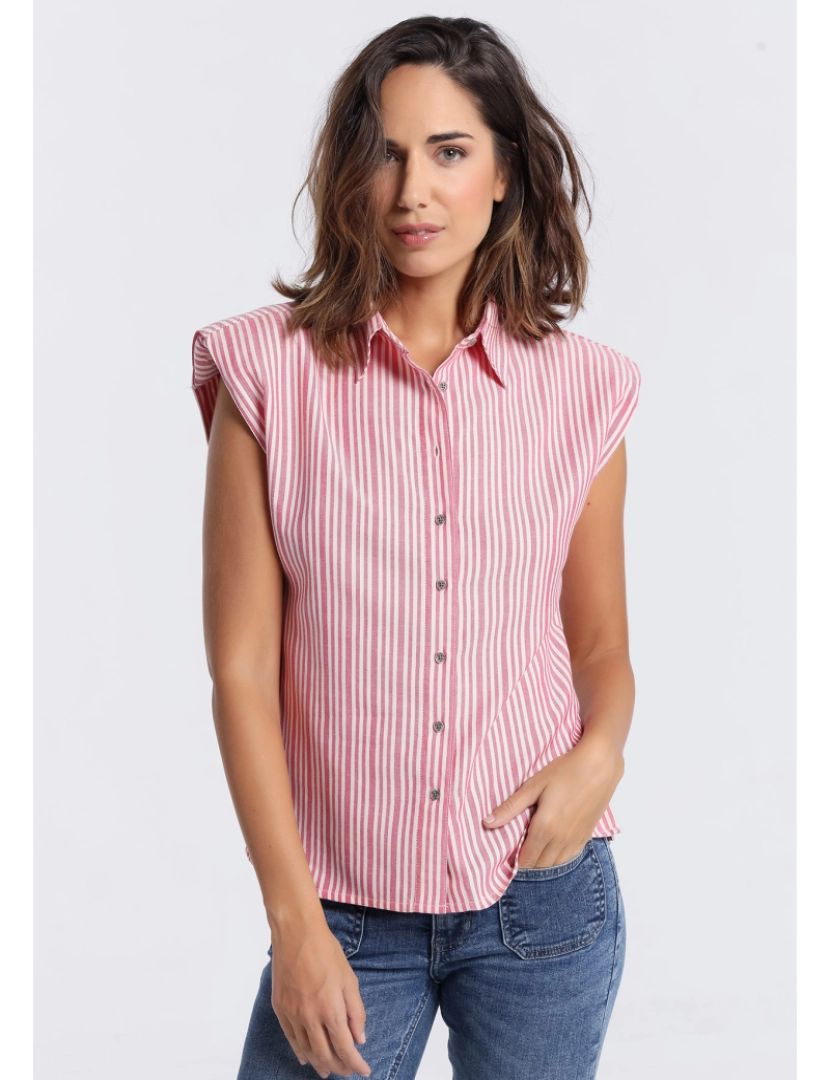 Lois Jeans - Lois Jeans - Camisa listrada com ombro Almofadas